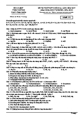 Đề thi thử THPT Quốc gia lần 1 môn Hóa học năm 2017 - Mã đề 132 - Trường THPT Vĩnh Chân (Có đáp án)